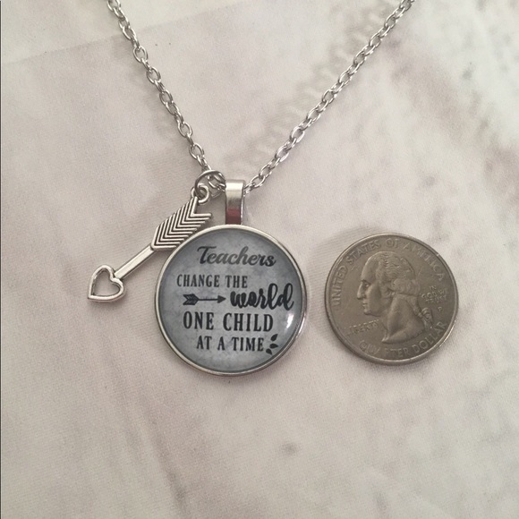 New Celebrate "Teachers" Silver Necklace - Picture 3 of 4